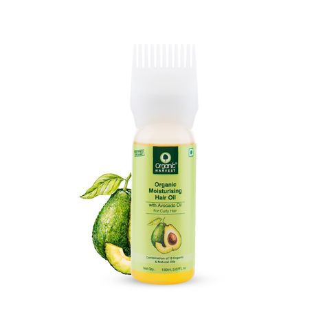 Buy Organic Harvest Moisturising Hair Oil with Combination of Avocado & Natural Oils for Curly Hair | Ideal for Both Men & Women | 100% Organic, Sulphate And Paraben Free (150 ml)-Purplle