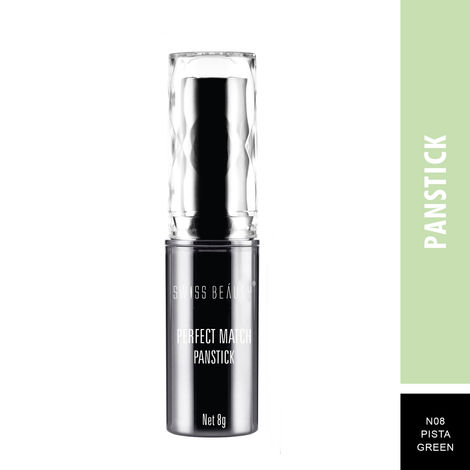 Buy Swiss Beauty Perfect Match Panstick Concealer 08 Pista Green (7.5 gm)-Purplle