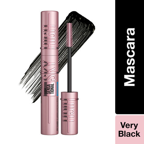 Buy Maybelline New York Lash Sensational Sky High Waterproof Mascara, Lengthening & Volumizing Mascara With Bamboo Exract & Fibres, Very Black (6 ml)-Purplle