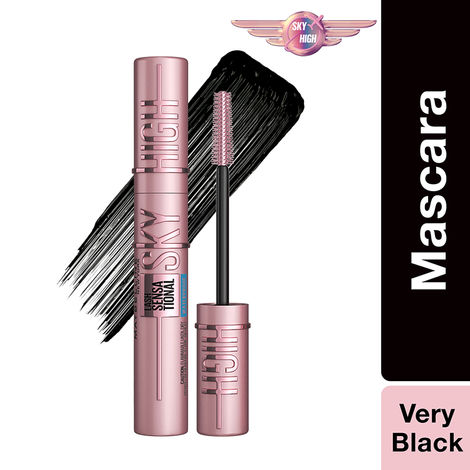 Buy Maybelline New York Lash Sensational Sky High Waterproof Mascara, Lengthening & Volumizing Mascara With Bamboo Exract & Fibres, Very Black (6 ml)-Purplle