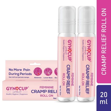 Buy GynoCup Feminine Cramp Relief Roll On (20 ml) with Ayurveda Ingredients (Periods, Lower Back Pain & Body Pain) | Instant relief from period pain | Enriched with herbal oils-Purplle