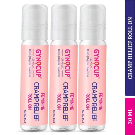 Buy GynoCup Feminine Cramp Relief Roll On (30 ml) with Ayurveda Ingredients (Periods, Lower Back Pain & Body Pain) | Instant relief from period pain | Enriched with herbal oils-Purplle