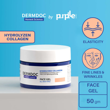 Buy DERMDOC by Purplle Skin Tightening Face Gel with Hydrolyzed Collagen (50g) | collagen gel for face | skin collagen booster-Purplle
