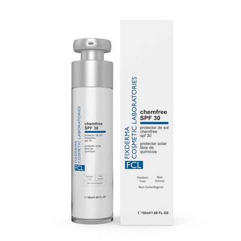 Buy Fixderma Cosmetic Laboratories Chemfree Spf 30 With Micronized Titanium Dioxide & Micronized Zinc Oxide For Chemfree Superblock Spf 30 Weightless Fluid Non-Whitening Sunscreen 50 ml-Purplle