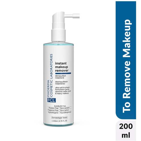 Buy Fixderma Cosmetic Laboratories Biphasic Instant Makeup Remover With Apple Amino Acid & Sea Buckthorn Oil, Removes Eye Makeup, Lip Makeup & Waterproof Makeup, Hydrates Skin, For All Skin Types - 200 ml-Purplle