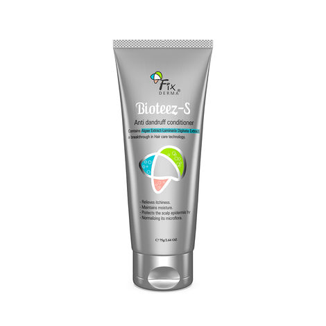Buy Fixderma Bioteez-S Natural Conditioner For Dry Hair With 1% W/W, Salicylic Acid|Reduces Dandruff, Soothes Itchy Scalp|Reduces Hair Frizz, Paraben & Sulphate Free, Makes Shiny & Soft Hair 75 ml, (Pack of 1)-Purplle