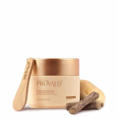 Buy Provalo Potato & Licorice De-Tan and Oil Control Face Mask for Skin Illumination suitable for Normal to Oily Skin 100 gm-Purplle