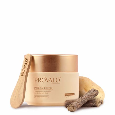Buy Provalo Potato & Licorice Tan Removing and Moisture Awakening Face Mask for Dry & Sensitive Skin(Men & Women) 100 gm-Purplle