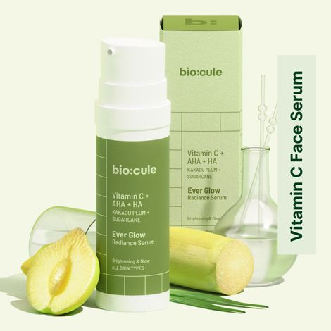 Buy Biocule Ever Glow Radiance Vitamin C Face Serum, Vitamin C with Glycolic Acid (AHA) from Kakadu Plum & Sugarcane, for Glowing Skin, Oil Free Serum for All Skin Types-Purplle