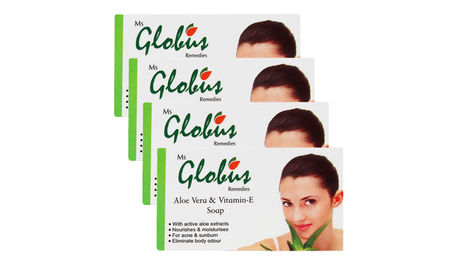 Buy Globus Aloevera Vitamin E Soap 75 gm (Pack Of 4)-Purplle