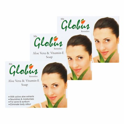 Buy Globus Aloevera Vitamin E Soap 75 gm (Pack Of 3)-Purplle