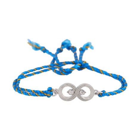 Estele Rodium Plated Eternal Knot Rakhi with Fancy Silk Thread and ...