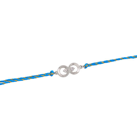 Estele Rodium Plated Eternal Knot Rakhi with Fancy Silk Thread and ...