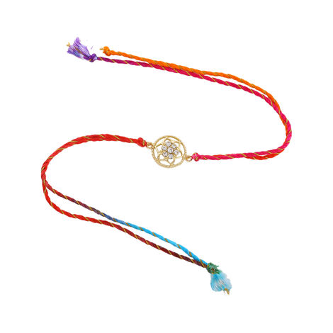 Estele Gold Plated Blissful Floral Rakhi with Austrian Crystals and ...