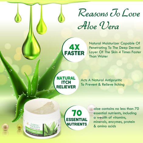EARTH THERAPY Aloe Vera Gel Stretch Marks Scars Wrinkles Fine lines Anti  Ageing for extra moisturisation & nourishing for Women and Men - 50 Gm