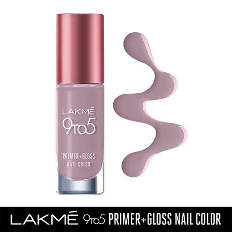 Buy Lakme 9 to 5 Primer + Gloss Nail Colour, GreyCloud, 6ml-Purplle