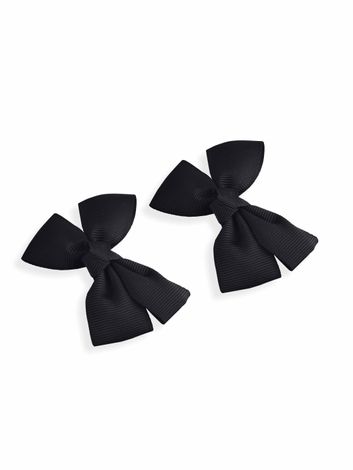 Buy GUBB Noir Bow Ribbon Hair Clips-Purplle