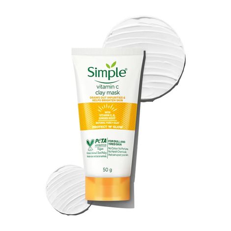 Buy Simple Protect N Glow Vitamin C Brighten Clay Mask, 50g-Purplle
