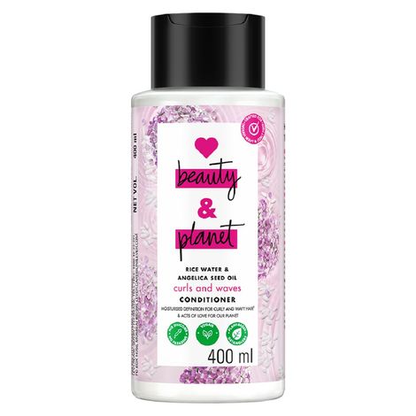 Buy Love Beauty Planet Rice Water & Angelica Seed Oil Silicone Free Conditioner for curly & wavy hair 400 ml-Purplle