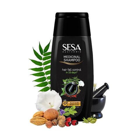 Buy Sesa Ayurvedic Medicinal Shampoo for Hair fall & Dandruff, Bhringraj+16 Herbs, NO Parabens (200 ml)-Purplle