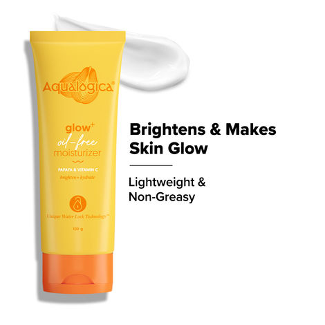 Buy Aqualogica Glow+ Oil Free Moisturizer with Papaya & Vitamin C for Glowing Skin - 100 gm-Purplle