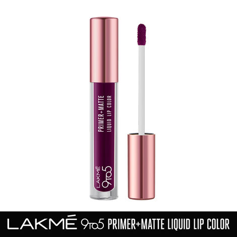 Buy Lakme 9to5 Primer + Matte Liquid Lip Color MM4 Dynamic Purple - 4.2ml-Purplle