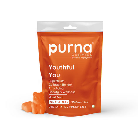Buy Purna Gummies Superfruits Collagen Mixed Fruit Flavor Gummies For Hair and Skin, 30 Day Pack-Purplle