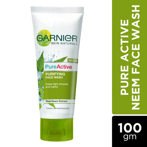 Buy Garnier Skin Naturals, Pure Active Purifying Face Wash With Real Neem Extract (100 g)-Purplle