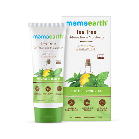 Buy Mamaearth Tea Tree Oil-Free Moisturizer For Face For Oily Skin with Tea Tree & Salicylic Acid for Acne & Pimples (80 ml)-Purplle