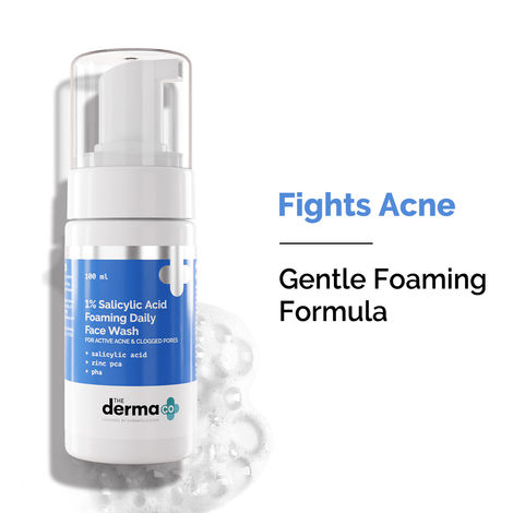 Buy The Derma co. 1% Salicylic Acid Foaming Daily Face Wash with Salicylic Acid,for Active Acne (100 ml)-Purplle