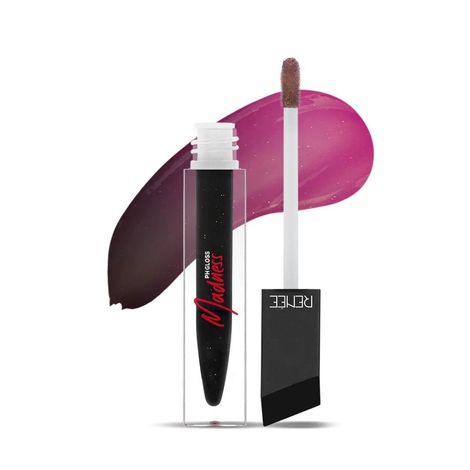 Buy RENEE Madness PH Lip Gloss 4.5 ml, Black Gloss with Pink Payoff, Enriched with Shea Butter, Soothes, Repairs & Moisturizes Dry Lips, Glossy Non Sticky Formula-Purplle