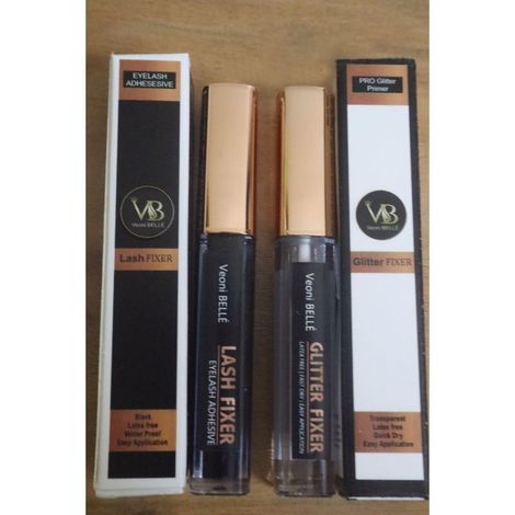 Buy Veoni Belle Eye Lash Glue black - eyelash adhesive & eyeshadow Glitter GlueTransparent Fixer Combo set-Purplle