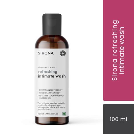 Buy Sirona Natural  Refreshing Intimate Wash & No chemical Actives, Tasmanian Pepper Fruit. Golden Root. Butterbur- 100 ml	-Purplle