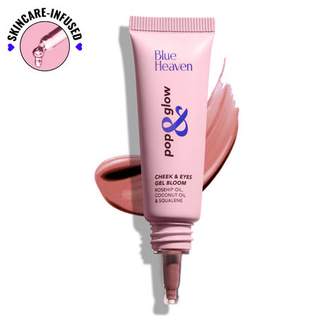 Buy Blue Heaven Pop & Glow Eye & Cheek tint blusher for face makeup, Blush enriched with Rosehip and Coconut oil - Spicy Pink, 12 ml-Purplle
