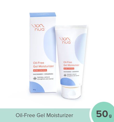 Buy Nua Oil-Free Gel Moisturizer | Moisturizer for Oily Skin with 5% Niacinamide, Ceramides, Vitamin B5 and Vitamin E, 50 gm-Purplle