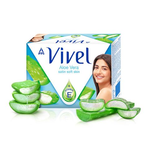 Buy Vivel Aloe Vera Bathing Soap with Vitamin E for Soft Glowing skin, 600g (150g - Pack of 4), Soap for Women & Men, For All Skin Types-Purplle