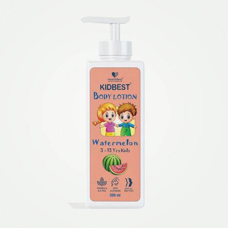 Buy HealthBest Kidbest Body Lotion for Kids | Anti-Bacterial | Normal Skin, Sensitive Skin & Dry Skin | Tear, Paraben, SLS free | Watermelon Flavor | 500ml-Purplle