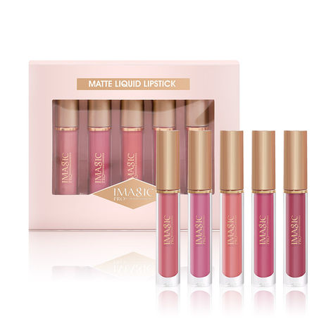 Buy Imagic Professional Cosmetics Matte Liquid Lipstick Whisper (LP-214) (5*5 gm)-Purplle