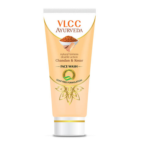 Buy VLCC Natural Fairness Double Action Chandan & Kesar Facewash (100 ml)-Purplle
