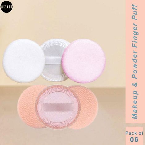 Buy A MeSkin Finger Puff Professional Makeup PuffA msk Finger puffA A (Pack of 6 with Assorted Colors)-Purplle