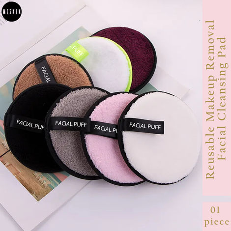 Buy MeSkin Reusable Round Face Facial Cleansing Pads, Safe For All Types Of Skin, Colour may vary-Purplle