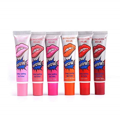 Buy Me-On Wow Romantic Bear Pack of 6 Multi Shades Peel off Long Stay Lip Colors-Purplle