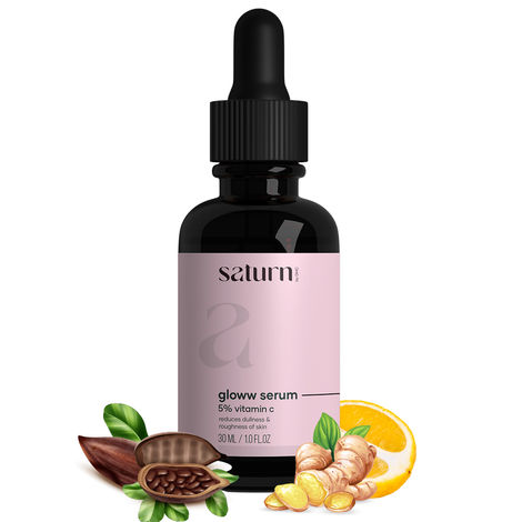 Buy Saturn by GHC Vitamin C Face Serum With 5% Niacinamide , Cocoa Butter & Turmeric Extracts for Dry & Sensitive Skin | Chemical Free-Purplle