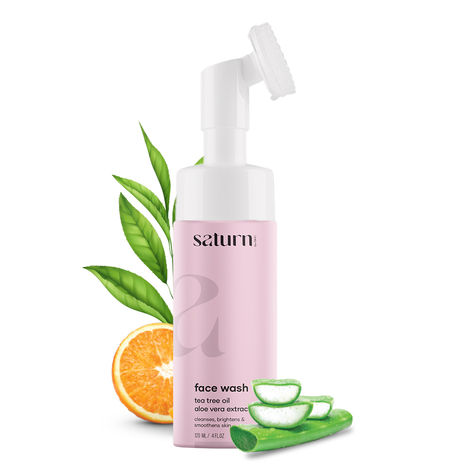 Buy Saturn by GHC Foaming Face Wash With Deep Cleansing Brush for Acne & Oil Control | With Tea Tree , Aloe Vera & Essential Oils | Chemical Free-Purplle