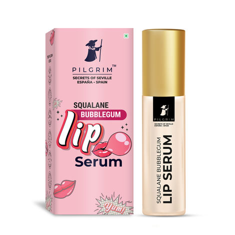 Buy Pilgrim Squalane Bubblegum Lip Serum With Roll-On For Visibly Plump Lips | Hydrating Lip Serum For Dark Lips | Lip Serum With Shea Butter & Pomegranate Extracts For Moisturized & Soft Lips | Men & Women, 6 ml-Purplle