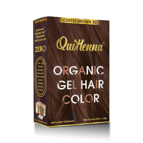 Buy QuikHenna Damage Free Organic Gel Hair Color Coffee Brown 3G 120g-Purplle