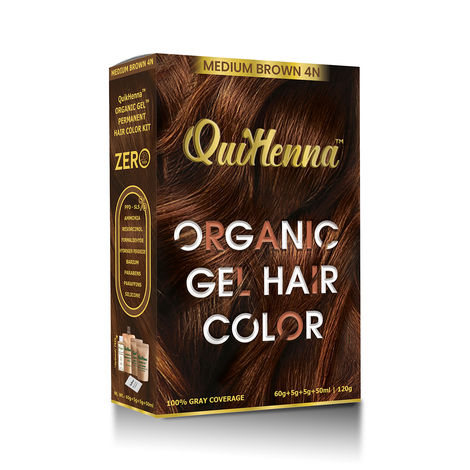Buy QuikHenna Damage Free Organic Gel Hair Color Medium Brown 4N 120g-Purplle