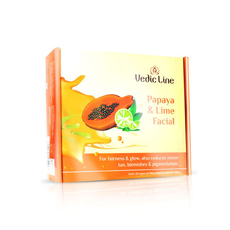 Buy Vedicline Papaya & Lime Facial Kit Reduces Tan, Blemishes And Pigmentation With Papaya,Lime, Aloe Vera for Clear Radiant skin, 640ml-Purplle