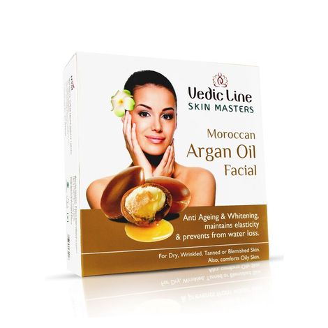 Buy Vedicline Moroccan Argan Oil Facial Kit Minimize Signs of Ageing, Wrinkles, Fine Lines & Dark Spots With Argan Oil, Wheat Germ & Almond oil & Vitamin E For Whitening Beautiful Glowing, 520ml-Purplle