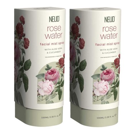 Buy NEUD Rose Water Facial Mist Spray for Refreshed and Toned Skin - 2 Packs (100 ml Each)-Purplle